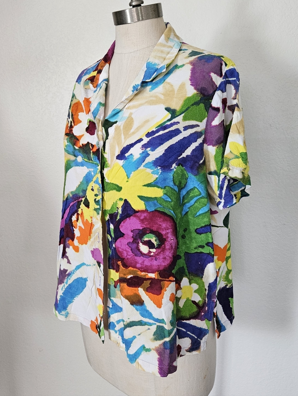 Jams World Watercolor floral Hawaiian blouse In Tropic Sunrise